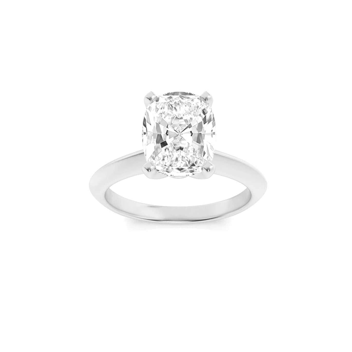 1.5Cttw Elongated Cushion Shaped Lab Grown Diamond(F/VS) Knife Edge Shank Solitaire Engagement Ringin 14K Gold