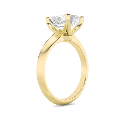 2.5Cttw Emerald Shaped Lab Grown Diamond (F/VS) Knife Edge Shank Solitaire Engagement Ring in 14K Gold