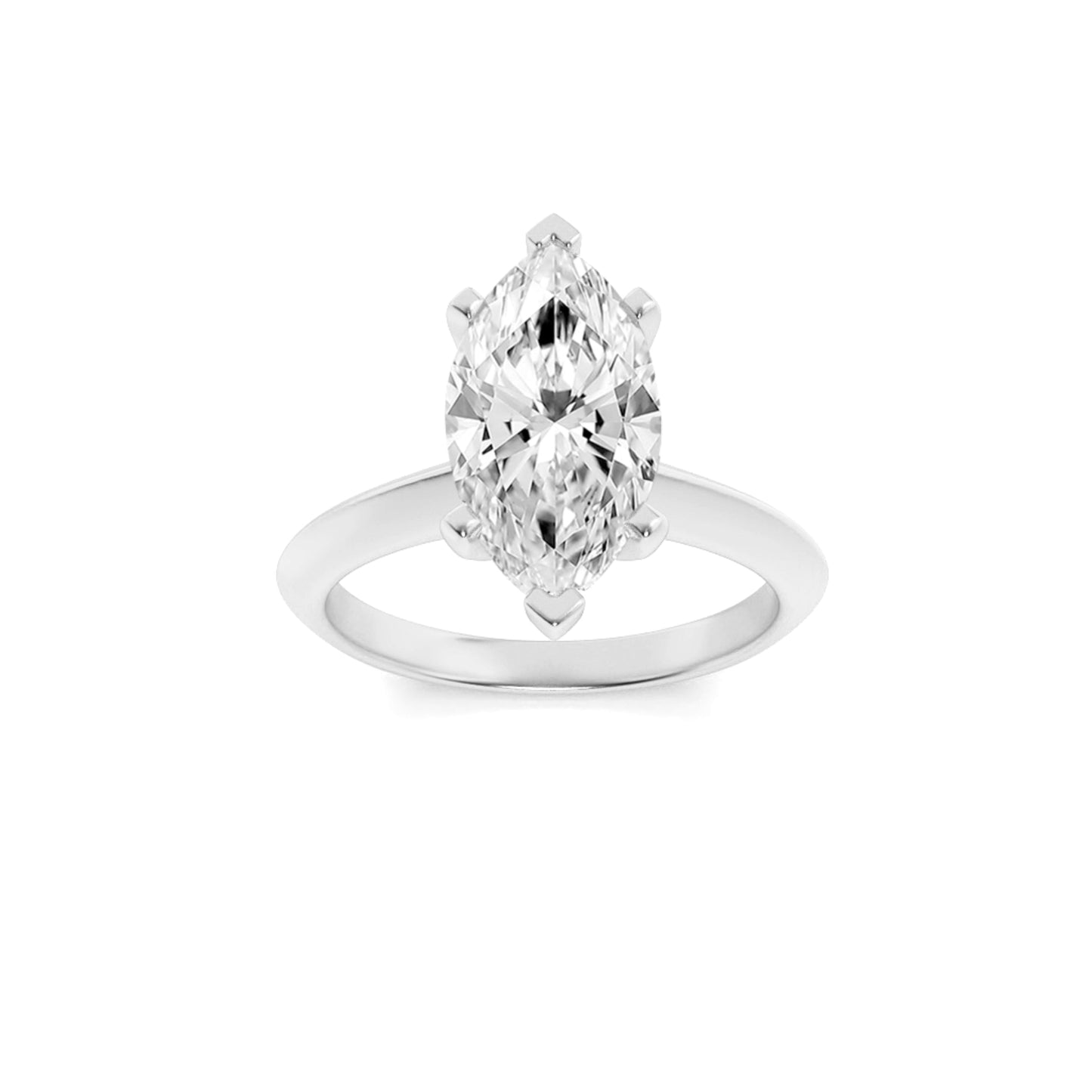 2Cttw Marquise Shaped Lab Grown Diamond (G/VS) Knife Edge Shank Solitaire Engagement Ring in 14K Gold