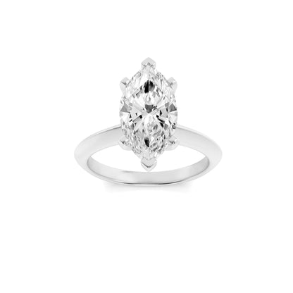 2Cttw Marquise Shaped Lab Grown Diamond (G/VS) Knife Edge Shank Solitaire Engagement Ring in 14K Gold