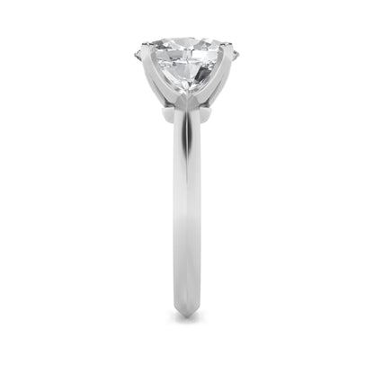 1Cttw Oval Shaped Lab Grown Diamond (F/VS) Knife Edge Shank Solitaire Engagement Ring in 14K Gold