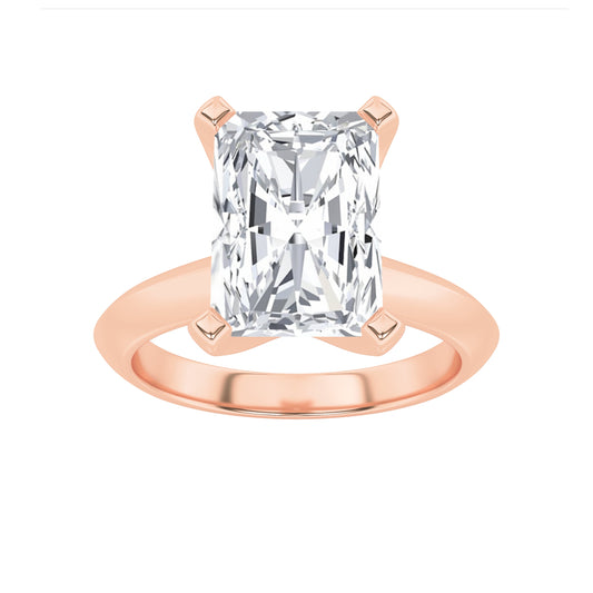 2Cttw Radiant Shaped Lab Grown Diamond (F/VS) Knife Edge Shank Solitaire Engagement Ring in 14K Gold
