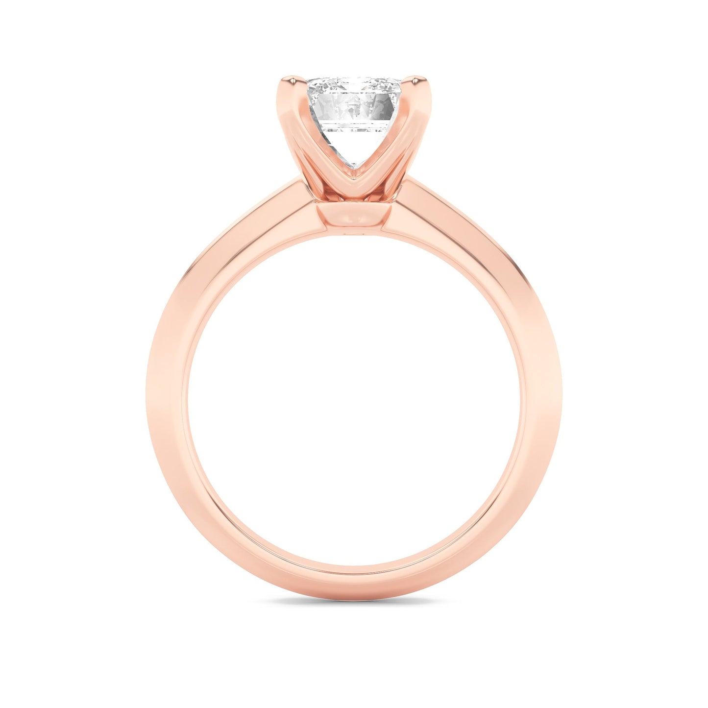 2Cttw Radiant Shaped Lab Grown Diamond (F/VS) Knife Edge Shank Solitaire Engagement Ring in 14K Gold