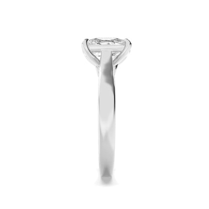 2.5Cttw Elongated Cushion Shaped Lab Grown Diamond(F/VS) Accented Bridge Shank Engagement Ring in 14K Gold