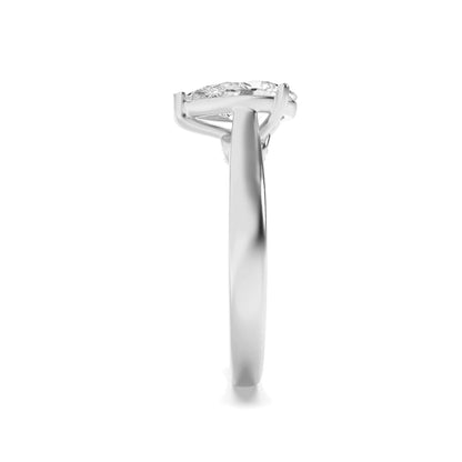 2Cttw Pear Shaped Lab Grown Diamond (F/VS) Accented Bridge Shank Engagement Ring in 14K Gold