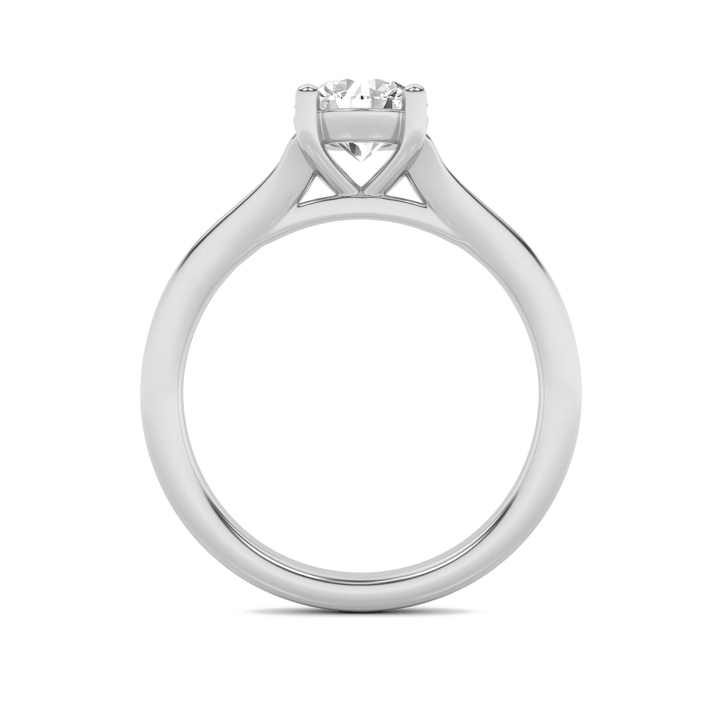 1Cttw Round Shaped Lab Grown Diamond (F/VS) Split Shank Solitaire Engagement Ring in 14K Gold