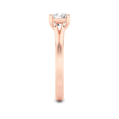 1Cttw Round Shaped Lab Grown Diamond (F/VS) Split Shank Solitaire Engagement Ring in 14K Gold