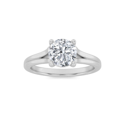 2Cttw Round Shaped Lab Grown Diamond (F/VS) Split Shank Solitaire Engagement Ring in 14K Gold