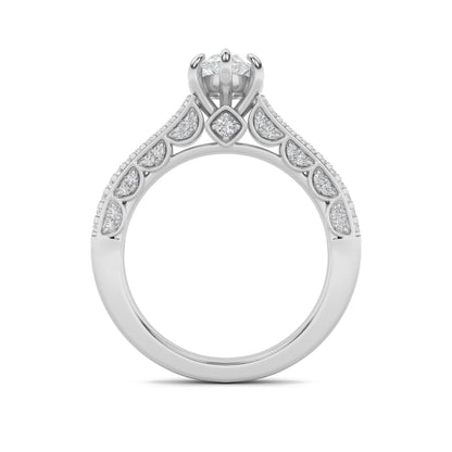 2Cttw Pear Shaped Lab Grown Diamond (F/VS) Split Shank Accented Engagement Ring in 14K Gold