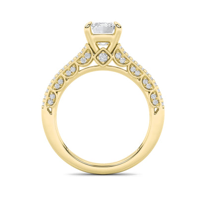 2Cttw Radiant Shaped Lab Grown Diamond (F/VS) Split Shank Accented Engagement Ring in 14K Gold