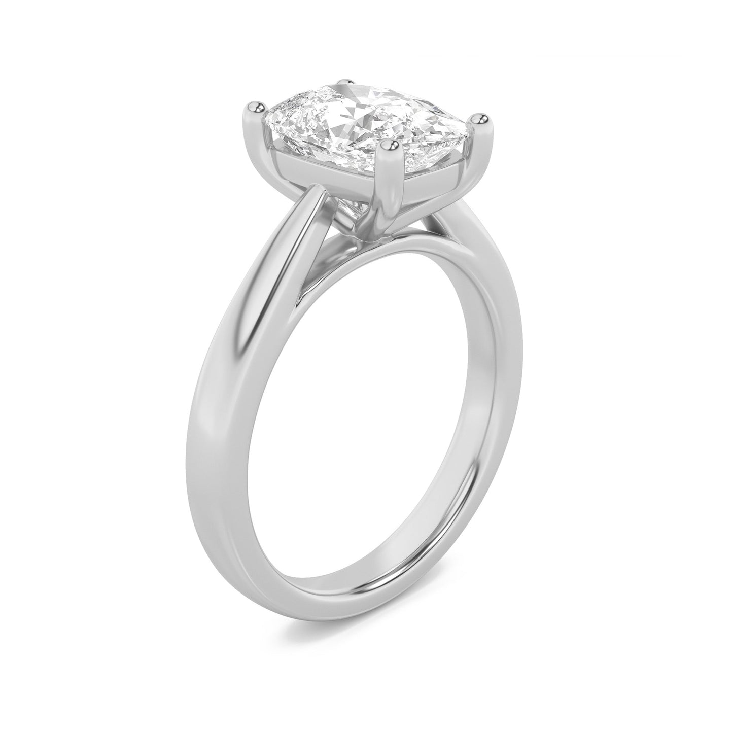 2Cttw Elongated Cushion Shaped Lab Grown Diamond (G/VS) Classic Shank Solitaire Engagement Ring in 14K Gold