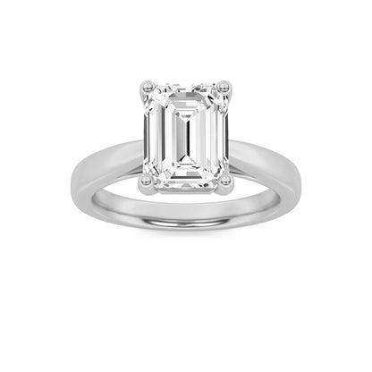 2Cttw Emerald Shaped Lab Grown Diamond (F/VS) Classic Shank Solitaire Engagement Ring in 14K Gold