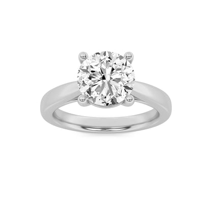 1Cttw Round Shaped Lab Grown Diamond (F/VS) Classic Shank Solitaire Engagement Ring in 14K Gold