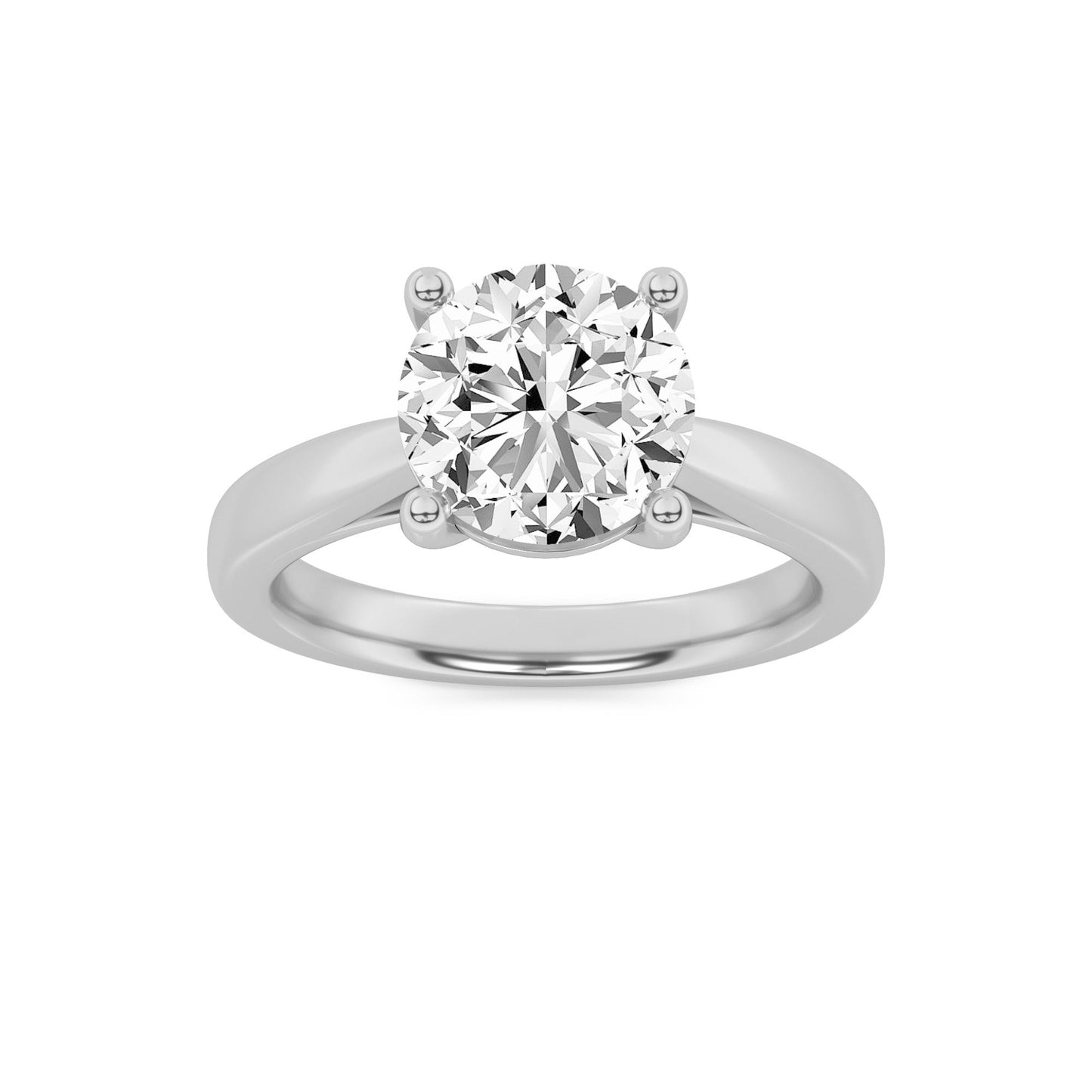 1.5Cttw Round Shaped Lab Grown Diamond (F/VS) Classic Shank Solitaire Engagement Ring in 14K Gold