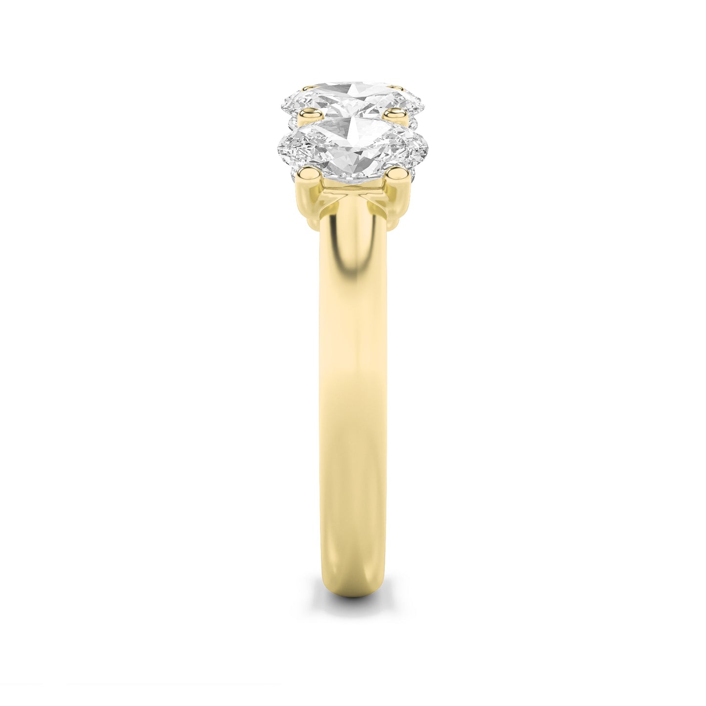 2Cttw Oval Shaped Lab Grown Diamond (F/VS) Five Stone Band Ring in 14K Gold