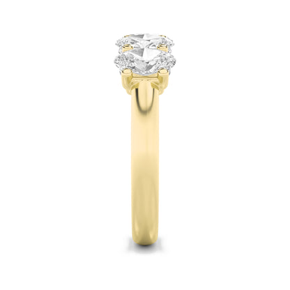 2Cttw Oval Shaped Lab Grown Diamond (F/VS) Five Stone Band Ring in 14K Gold