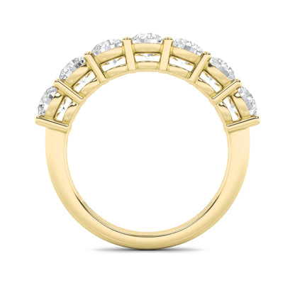 2Cttw Round Shaped Lab Grown Diamond (F/VS) Seven Stone Band Ring in 14K Gold