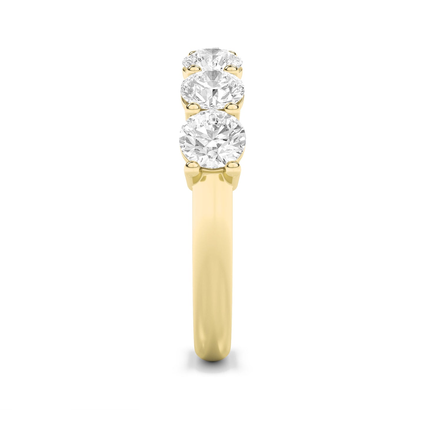 2Cttw Round Shaped Lab Grown Diamond (F/VS) Seven Stone Band Ring in 14K Gold