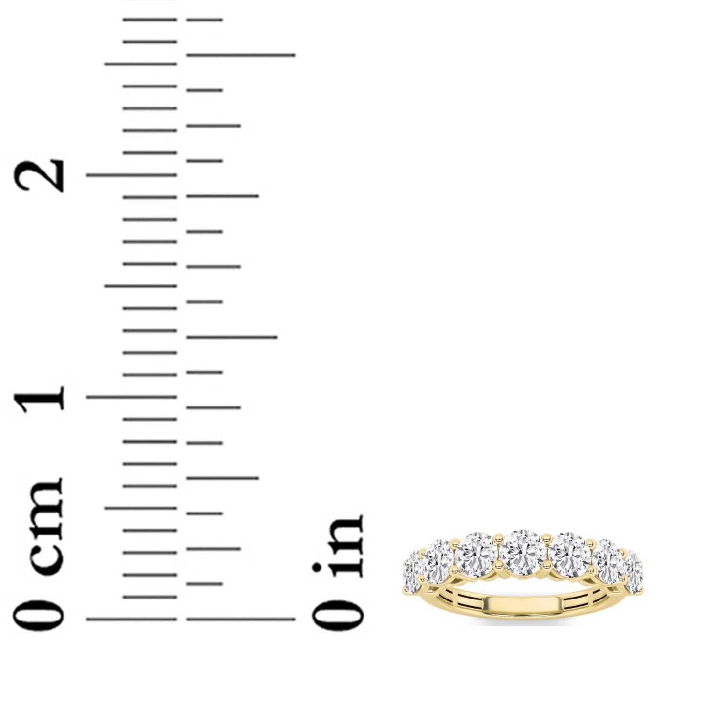 2Cttw Round Shaped Lab Grown Diamond (F/VS) Seven Stone Band Ring in 14K Gold