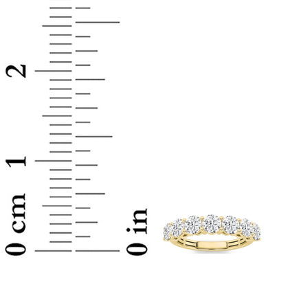 2Cttw Round Shaped Lab Grown Diamond (F/VS) Seven Stone Band Ring in 14K Gold