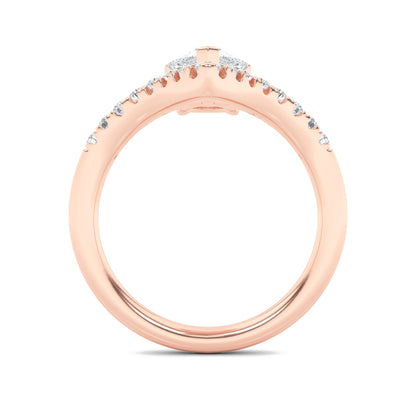 2Cttw Pear Shaped Lab Grown Diamond (F/VS) Accented Solitaire Fancy Engagement Ring in 14K Gold