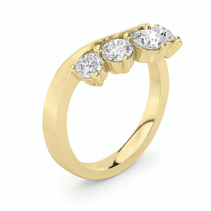 1Cttw Round Shaped Lab Grown Diamond (F/VS) Fancy Contour Ring in 14K Gold