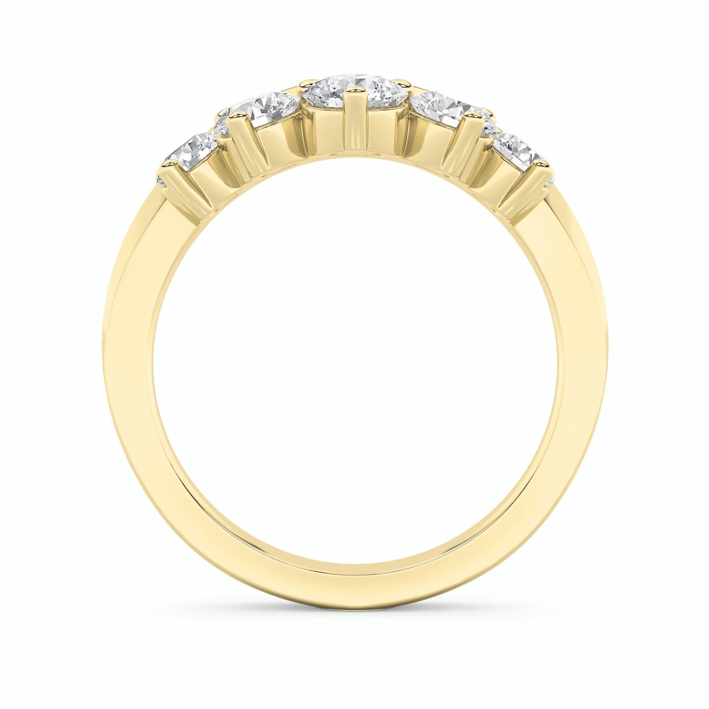1Cttw Round Shaped Lab Grown Diamond (F/VS) Fancy Contour Ring in 14K Gold