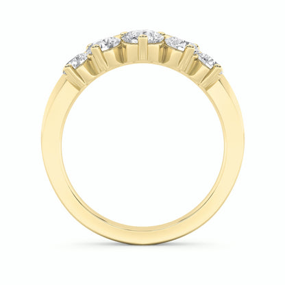1Cttw Round Shaped Lab Grown Diamond (F/VS) Fancy Contour Ring in 14K Gold