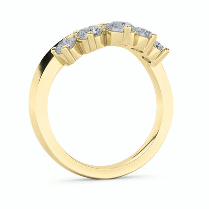 1Cttw Round Shaped Lab Grown Diamond (F/VS) Fancy Contour Ring in 14K Gold