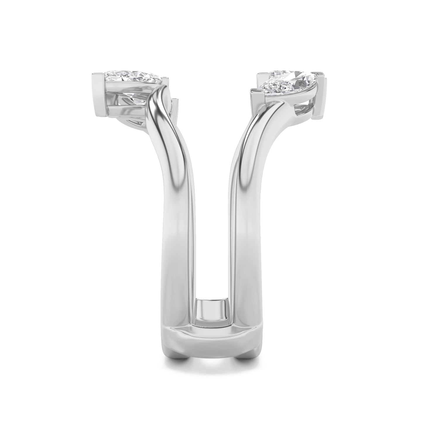 1Cttw Marquise Shaped Lab Grown Diamond (F/VS) Insert Jacket Ring in 14K Gold