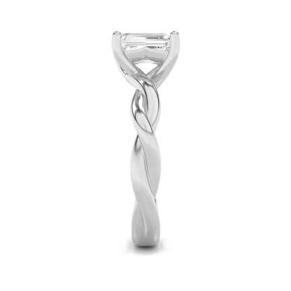 2Cttw Radiant Shaped Lab Grown Diamond (F/VS) Twisted Shank Solitaire Engagement Ring in 14K Gold