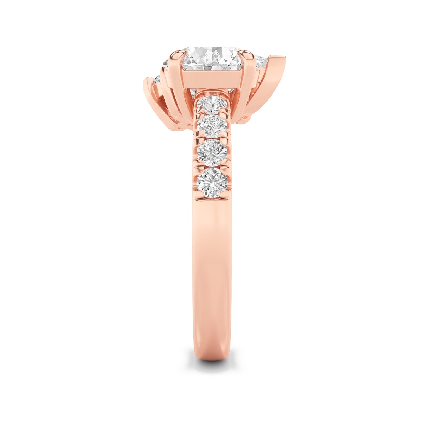 3Cttw Round Shaped Lab Grown Diamond (F/VS) Toi et Moi Engagement Ring in 14K Gold