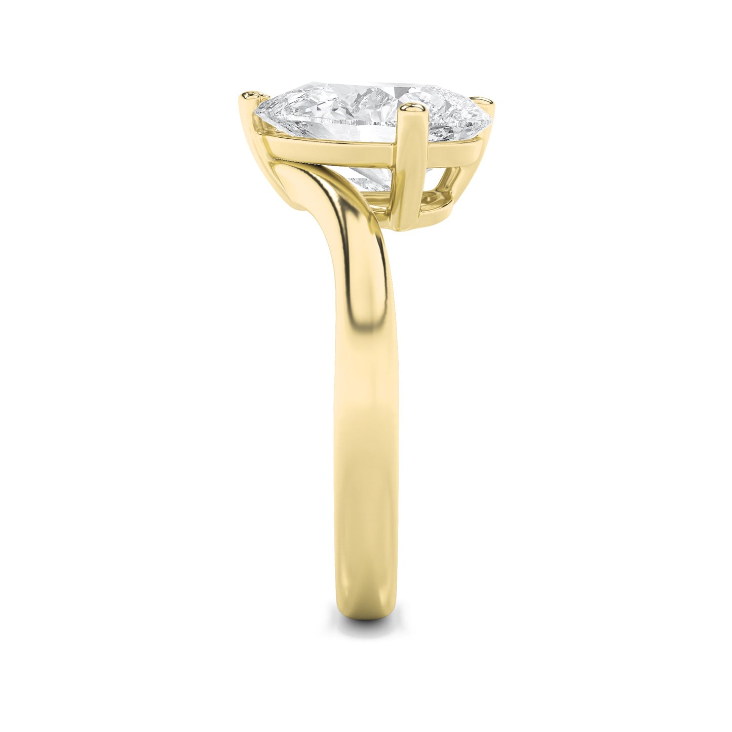 3Cttw Pear Shaped Lab Grown Diamond (F/VS) Toi et Moi Engagement Ring in 14K Gold