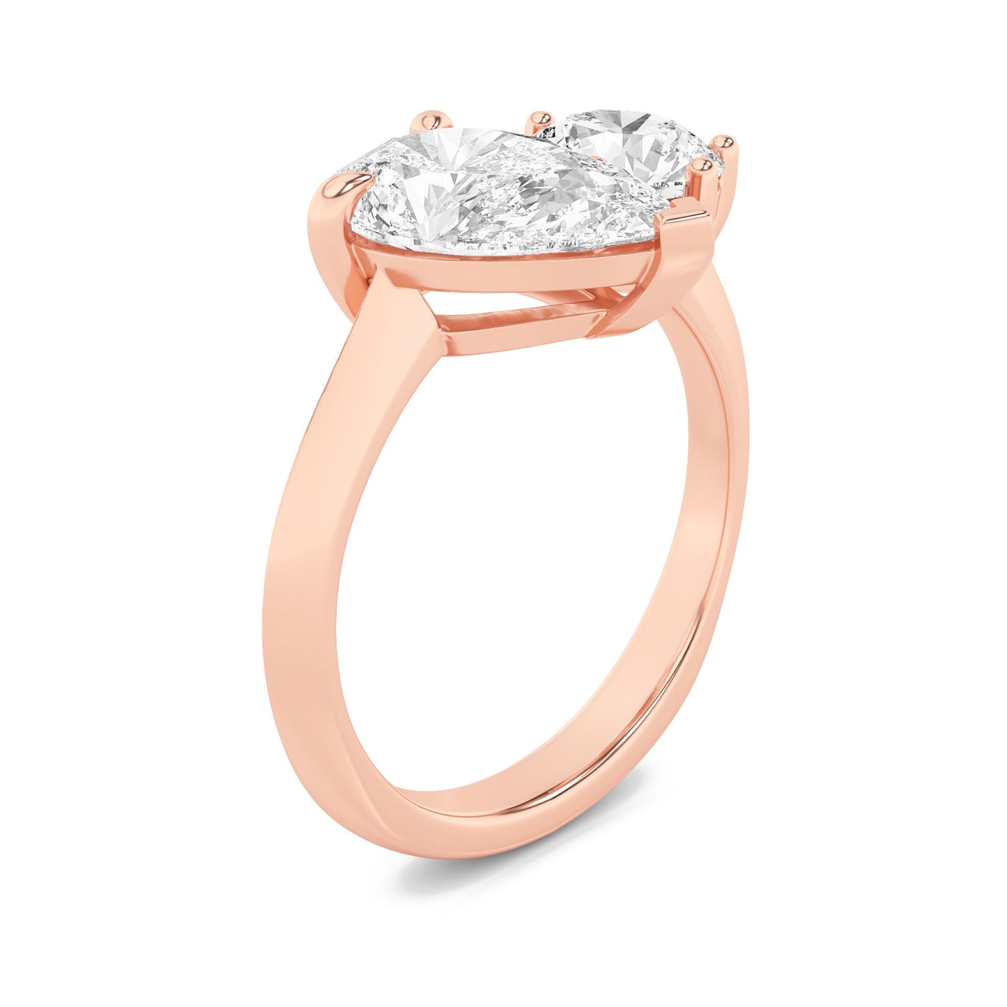 3Cttw Pear Shaped Lab Grown Diamond (F/VS) Toi et Moi Engagement Ring in 14K Gold