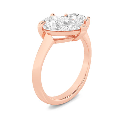 3Cttw Pear Shaped Lab Grown Diamond (F/VS) Toi et Moi Engagement Ring in 14K Gold