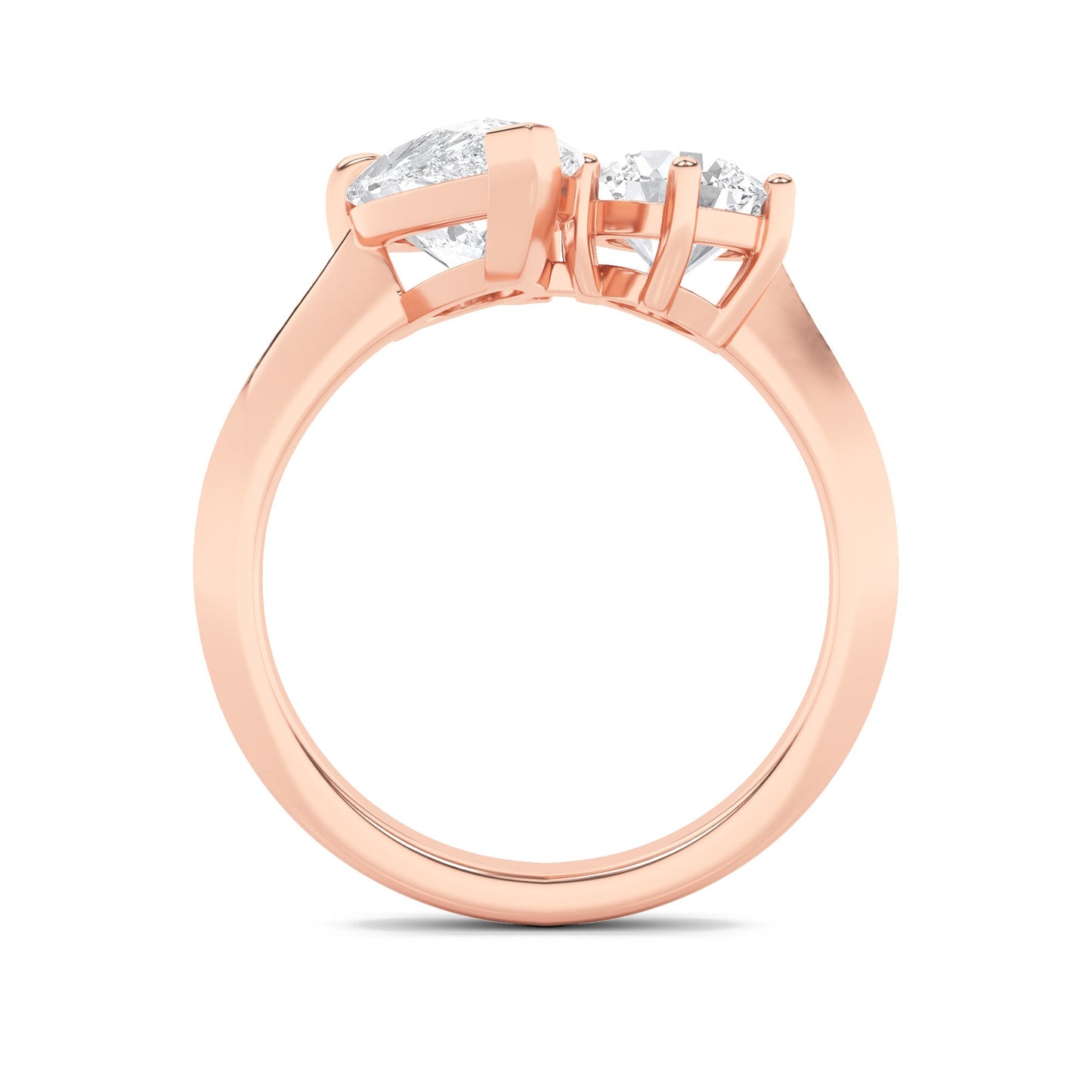 3Cttw Pear Shaped Lab Grown Diamond (F/VS) Toi et Moi Engagement Ring in 14K Gold