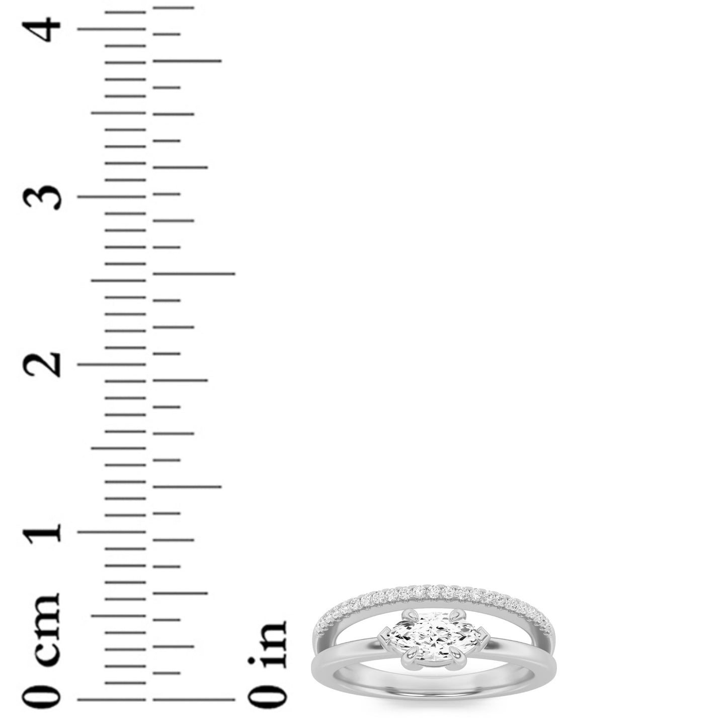 0.5Cttw Marquise Shaped Lab Grown Diamond (F/VS) Fashion Ring in 14K Gold