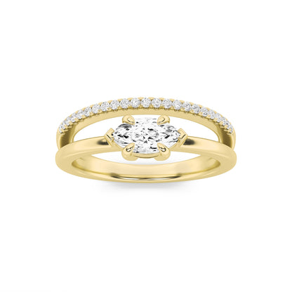 0.5Cttw Marquise Shaped Lab Grown Diamond (F/VS) Fashion Ring in 14K Gold