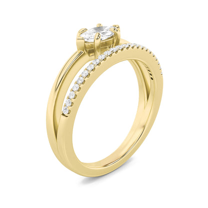 0.5Cttw Marquise Shaped Lab Grown Diamond (F/VS) Fashion Ring in 14K Gold