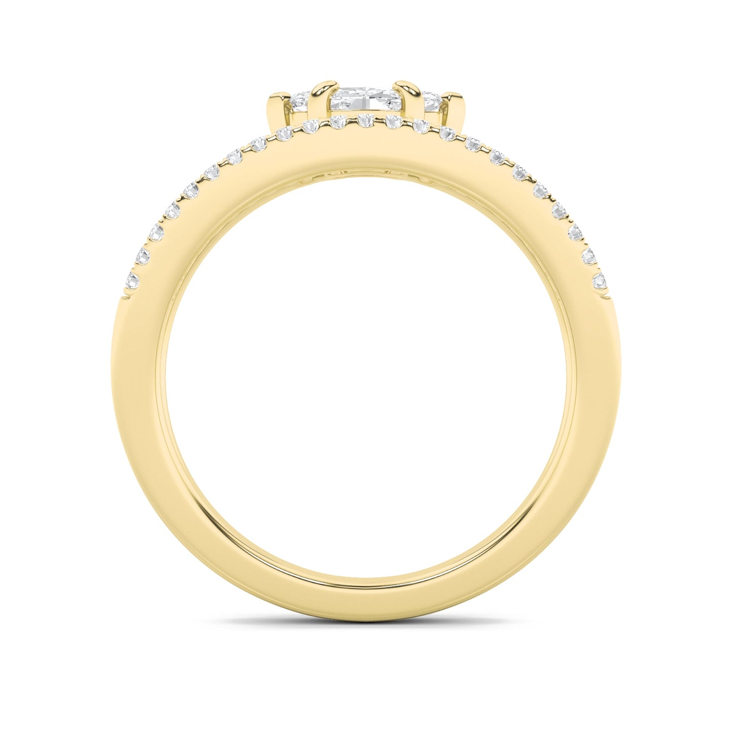 0.5Cttw Marquise Shaped Lab Grown Diamond (F/VS) Fashion Ring in 14K Gold