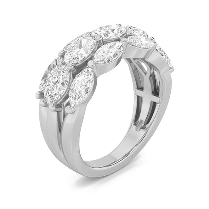 3Cttw Oval Shaped Lab Grown Diamond (F/VS) Multi Stone Band Ring in 14K Gold