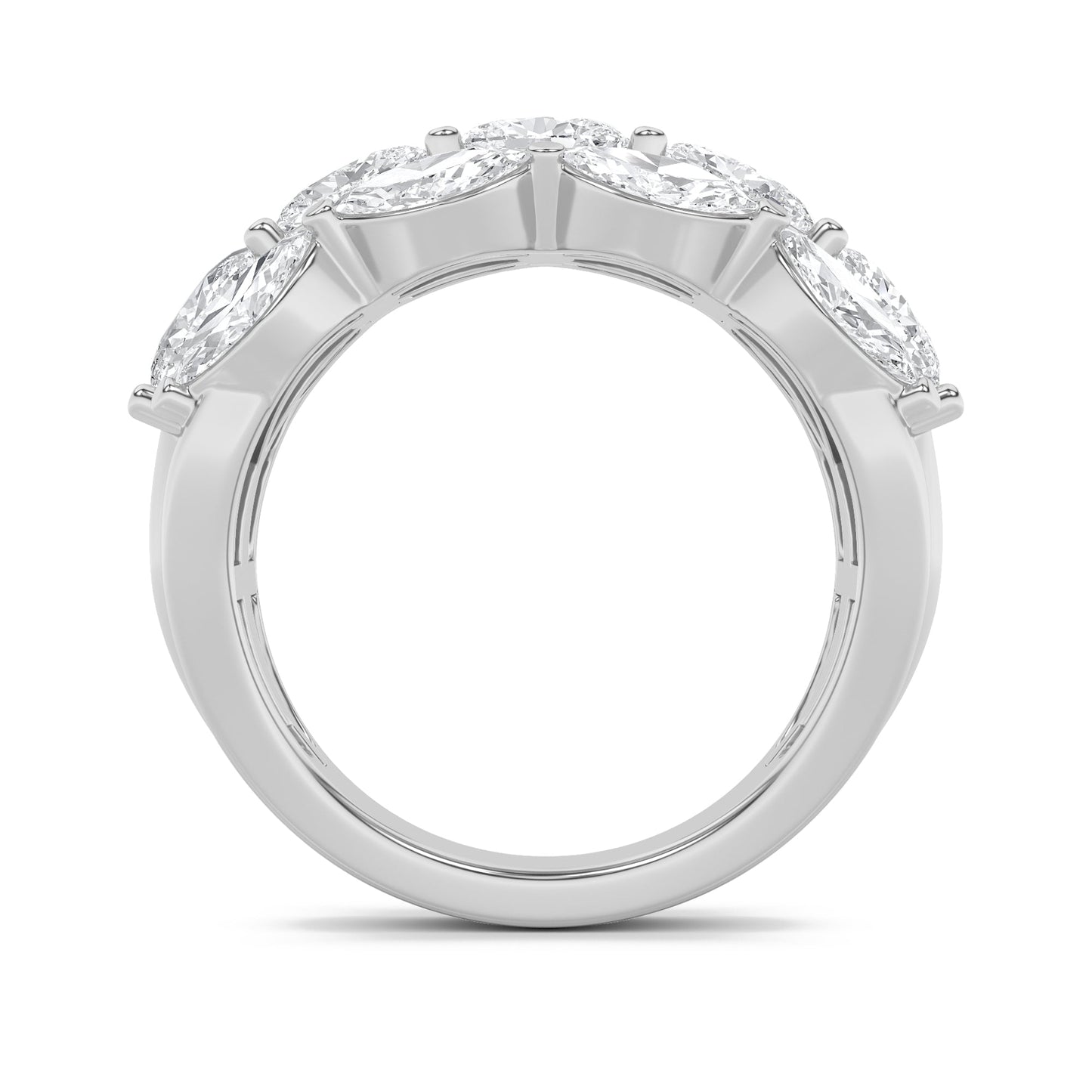 3Cttw Oval Shaped Lab Grown Diamond (F/VS) Multi Stone Band Ring in 14K Gold