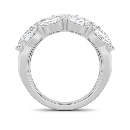 3Cttw Oval Shaped Lab Grown Diamond (F/VS) Multi Stone Band Ring in 14K Gold