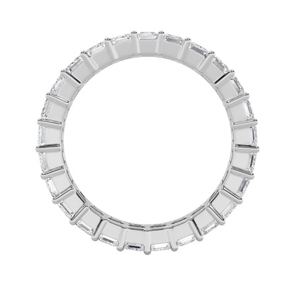 2.75Cttw Emerald Shaped Lab Grown Diamond Split Prong Eternity Ring in 14K Gold (F/VS)