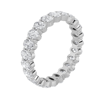 2.25Cttw Oval Shaped Lab Grown Diamond Split Prong Eternity Ring in 14K Gold (F/VS)