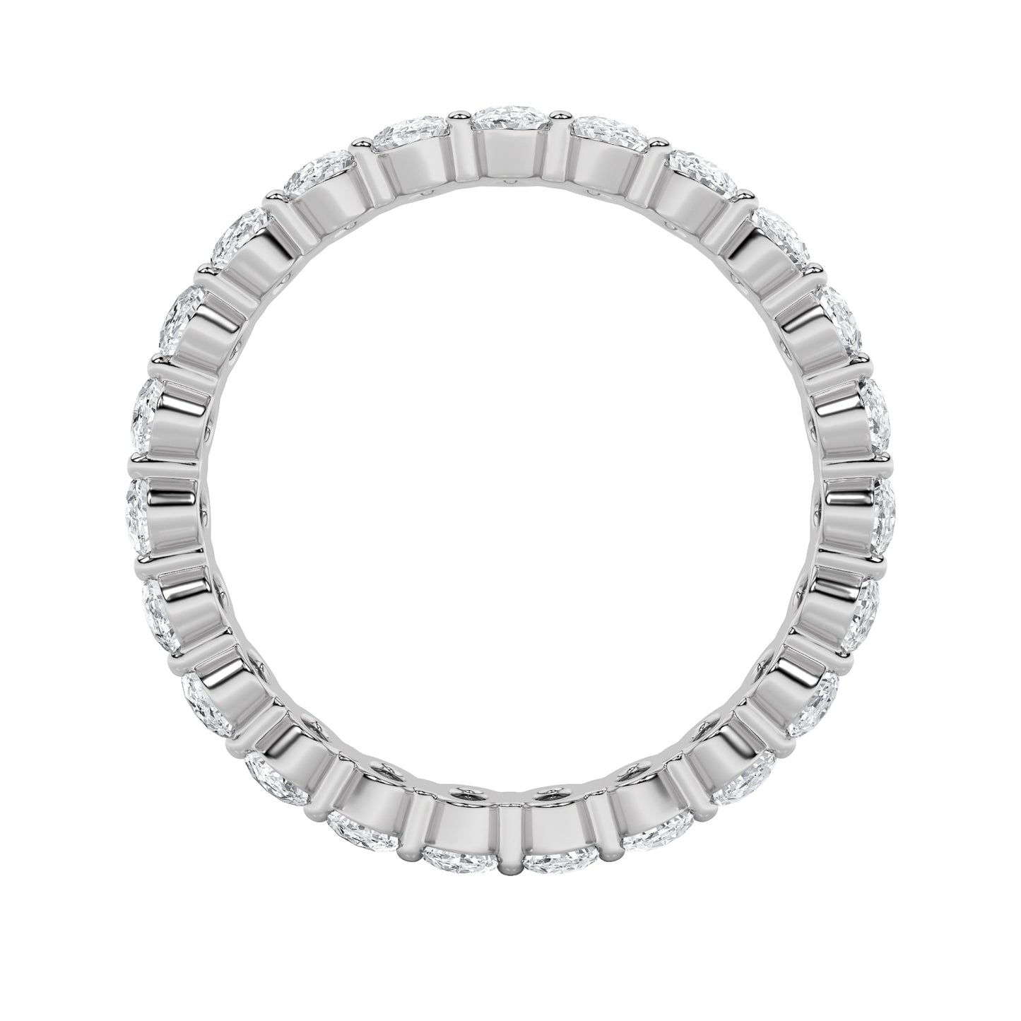 2.25Cttw Oval Shaped Lab Grown Diamond Split Prong Eternity Ring in 14K Gold (F/VS)