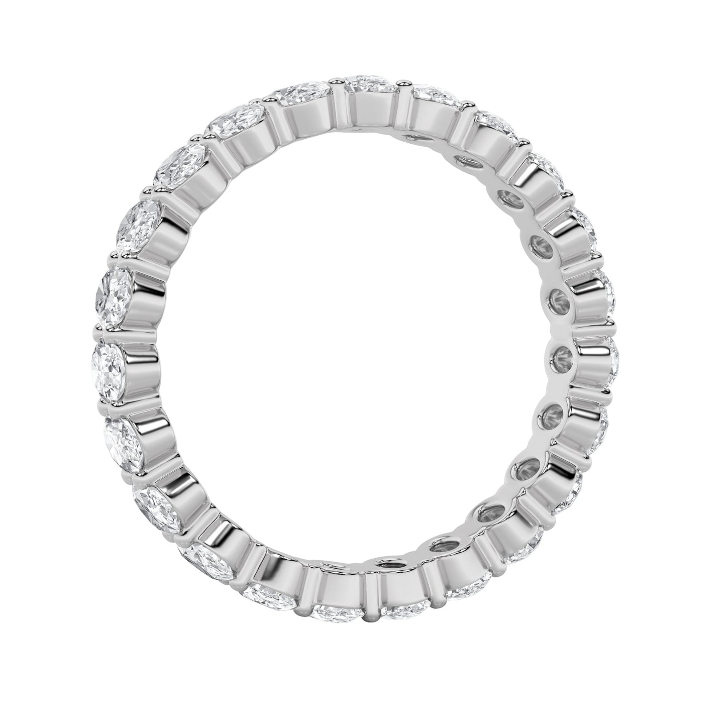 2.25Cttw Oval Shaped Lab Grown Diamond Split Prong Eternity Ring in 14K Gold (F/VS)