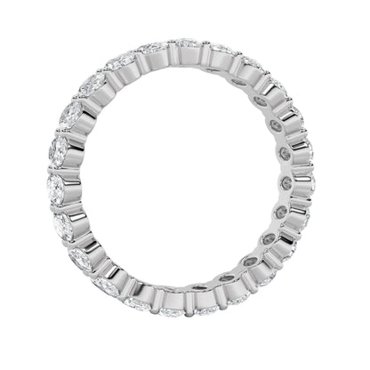 2.25Cttw Oval Shaped Lab Grown Diamond Split Prong Eternity Ring in 14K Gold (F/VS)