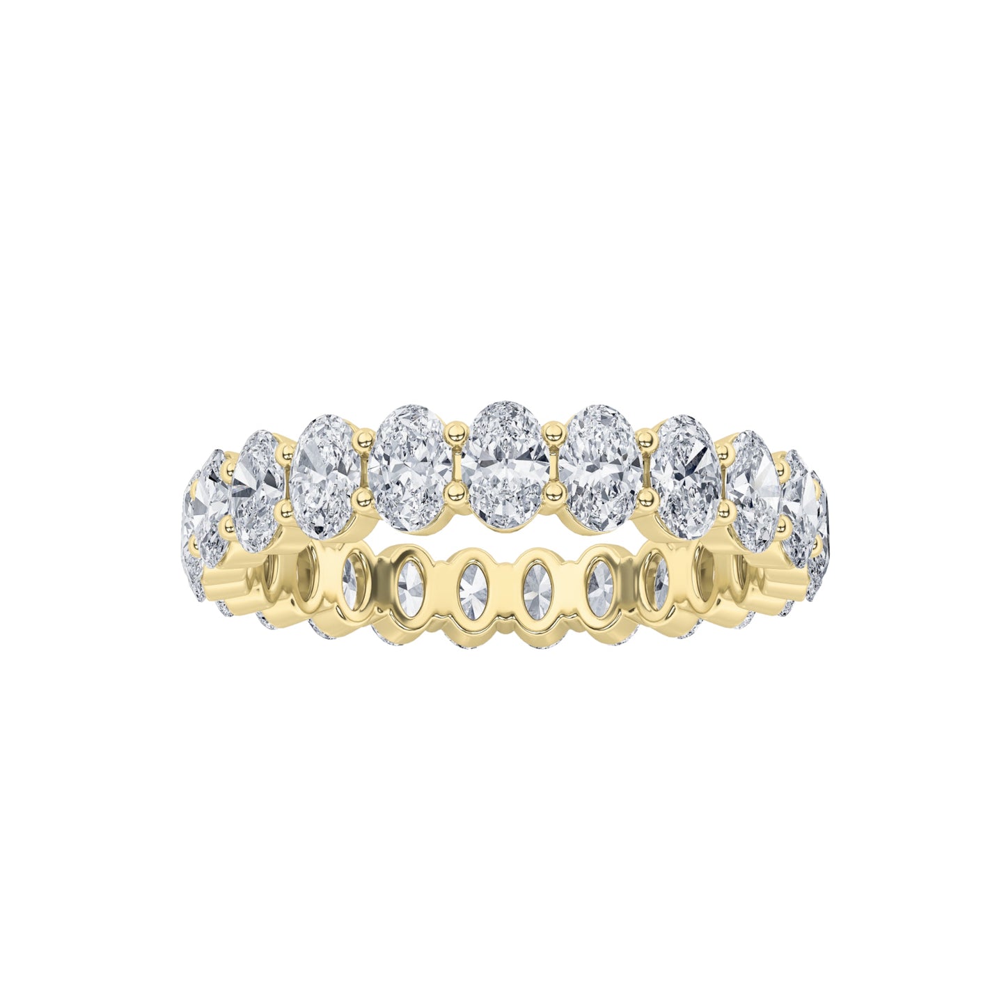 2.25Cttw Oval Shaped Lab Grown Diamond Split Prong Eternity Ring in 14K Gold (F/VS)