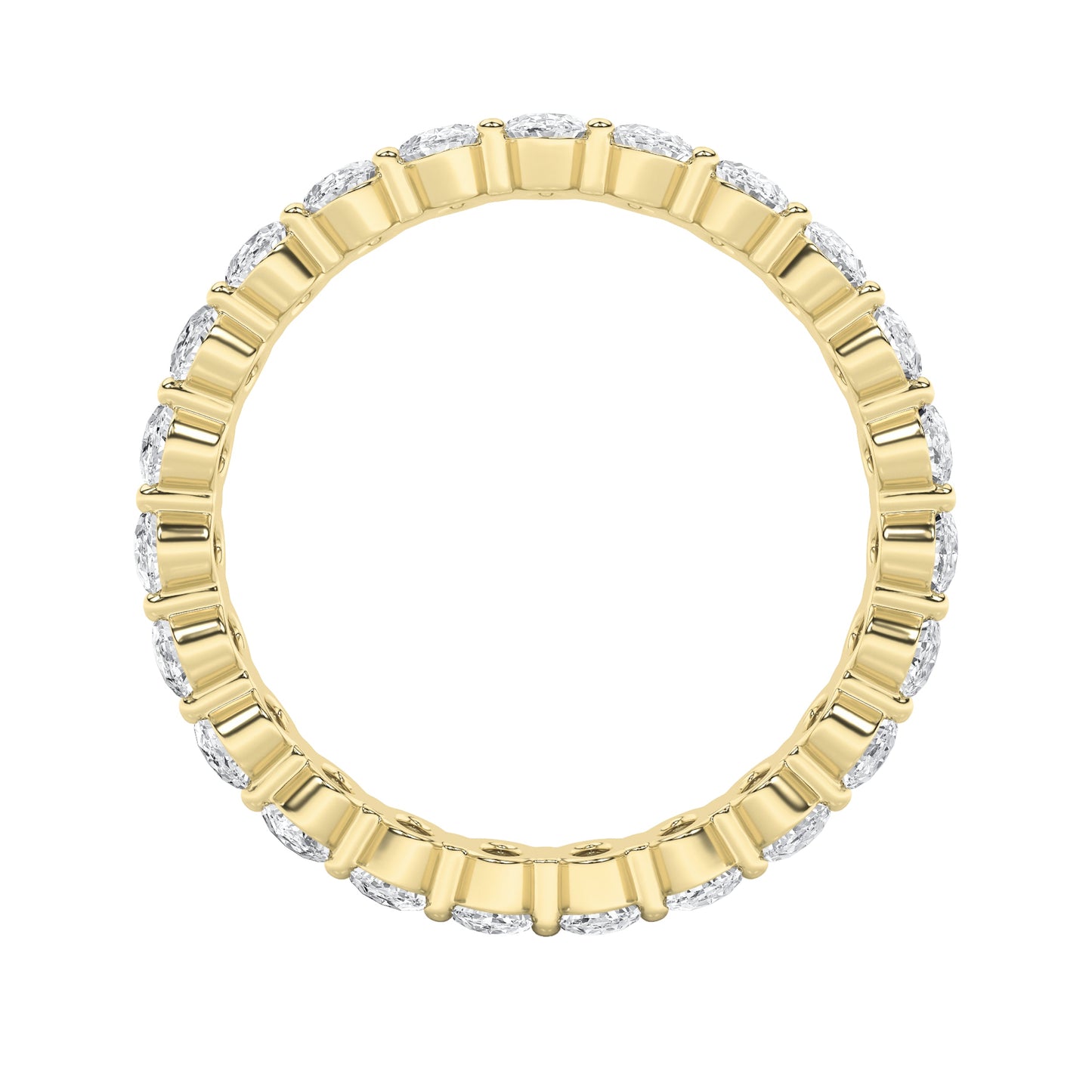2.25Cttw Oval Shaped Lab Grown Diamond Split Prong Eternity Ring in 14K Gold (F/VS)